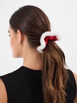 Accessorize London - Red Solid Synthetic Scrunchie