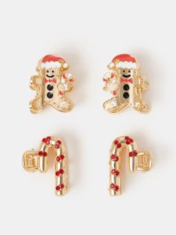 Accessorize London - Multi-Color Printed Metal Hair Clips Pack of 4)