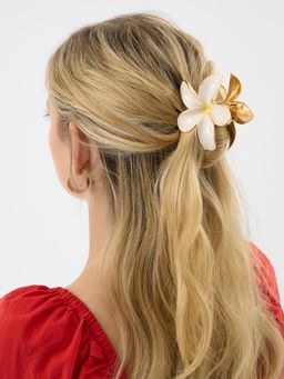 Accessorize London - White Solid Plastic & Metal Hair Clip