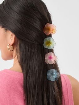 Accessorize London - Multi-Color Solid Plastic Hair Clips Pack of 4)