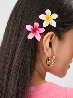 Accessorize London - Multi-Color Solid Plastic Hair Clips Pack of 2)