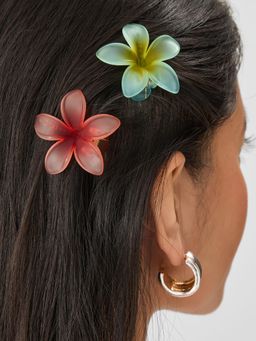 Accessorize London - Multi-Color Solid Plastic Hair Clips Pack of 2)