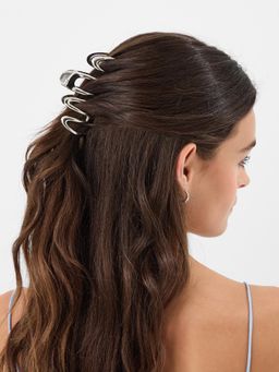 Accessorize London - Silver Solid Metal Hair Clip