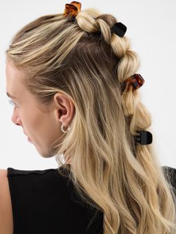 Accessorize London - Multi-Color Solid Metal Hair Clips Pack of 4)