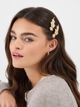 Accessorize London - Gold Solid Metal Hair Pins Pack of 2)