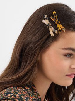 Accessorize London - Multi-Color Printed Plastic Hair Pins Pack of 2)