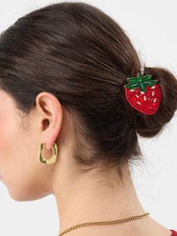 Accessorize London - Red Printed Synthetic Rubber Band