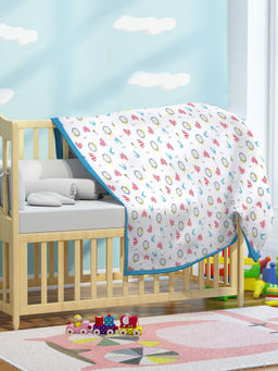 My Milestones - Carnival Blue 4 Layered Baby Muslin Blanket