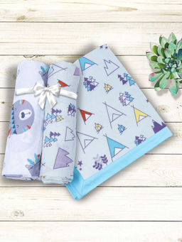 My Milestones - Teepee 4 Layered Baby Muslin Blanket - Blue