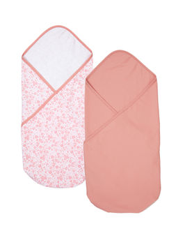 My Milestones - Floral Print Cotton Interlock Baby Wrapper (Pack of 2)