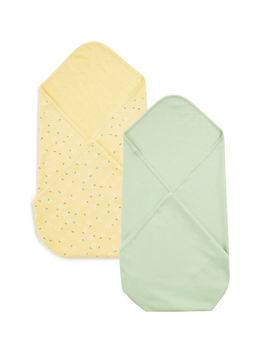 My Milestones - Lemon Print Cotton Interlock Baby Wrapper (Pack of 2)