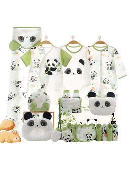 Little Surprise Box - Green Big Panda Newborn Unisex Gift Box Hamper (Set of 19) (0-12 Months)