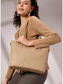 Twenty Dresses by Nykaa Fashion - Beige Tote Bag with Pouch (L)