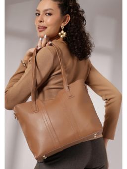 Twenty Dresses by Nykaa Fashion - Tan Tote Bag with Pouch (L)