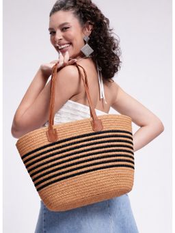 Twenty Dresses by Nykaa Fashion - Brown Stripes Shoulder Bag (L)