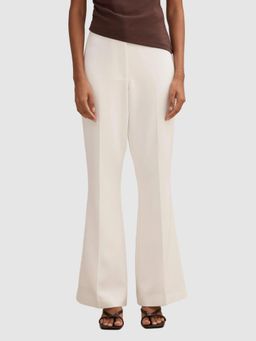 Forever New - White Solid/Plain Casual Polyester Trouser