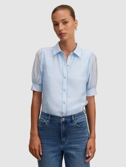 Forever New - Blue Solid/Plain Casual Linen Shirt