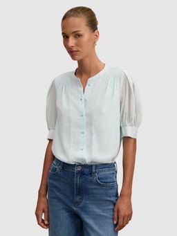 Forever New - Blue Solid/Plain Casual Polyester Top