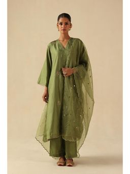 Begum Pret - Green Kohinoor Kurta with Pant and Dupatta