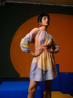 clos - Multi-Colour Candy Floss Soft Mini Dress