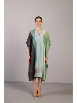 clos - Ripple Green Kaftan Dress with Inner