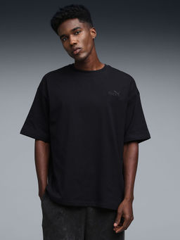 Puma - Essential Elevated Mens Boxy Fit Logo T-shirt Black