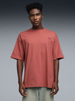 Puma - Essential Elevated Mens Boxy Fit Logo T-shirt Red