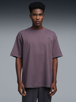Puma - Essential Elevated Mens Boxy Fit Logo T-shirt Purple