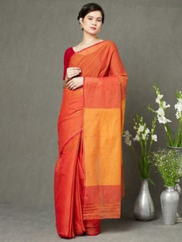 Fabindia - Cotton Woven Half And Half Sari