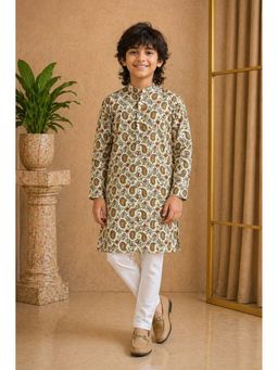 Misbis - Boys Multi-Color Floral Printed Kurta with Pyjama