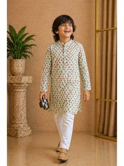 Misbis - Boys Off White Kurta with Pyjama