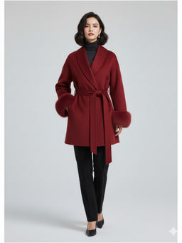 Trenbee - Meridth Fur coat with Belt