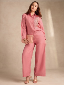 Outzidr - Pink Embellished Co- Ord Set