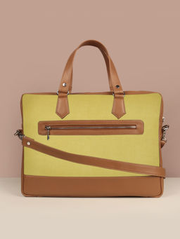 The House Of Ganges - Ross Soft Jute Laptop Bag Olive