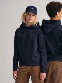 GANT - Unisex Blue Hooded Full Sleeves Sweatshirt