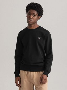 GANT - Men Black Solid Regular Fit Sweatshirt