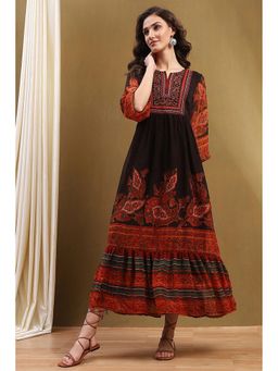 Biba - Womens Chocolate Georgette Tiered Dress