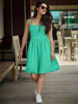 Bewakoof - Women's Blarney Green Short Dress