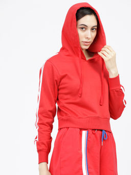 TOKYO TALKIES - Women Red Solid Hoodie
