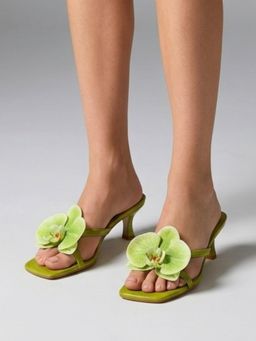 Koblerr - Green Synthetic Square Toe Tpr Pair Of Heels