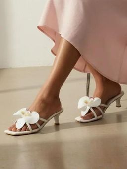 Koblerr - White Synthetic Square Toe Tpr Pair Of Heels