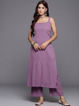 Varanga - Women Purple Solid Kurta & Pant (Set of 2)