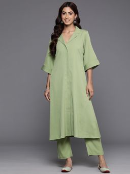 Varanga - Women Green Solid Kurta & Pant (Set of 2)