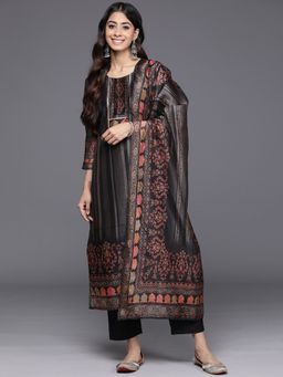 Varanga - Women Black Printed Kurta with Pant & Dupatta (Set of 3)