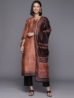 Varanga - Women Rust Printed Kurta with Pant & Dupatta (Set of 3)