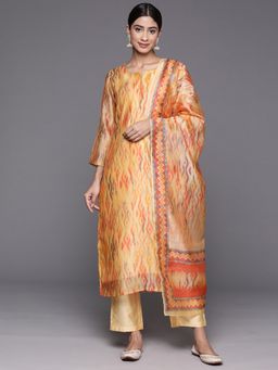 Varanga - Women Multi-Color Ikat Print Kurta with Pant & Dupatta (Set of 3)