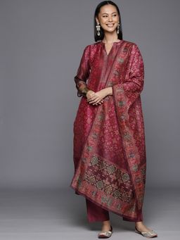 Varanga - Women Pink Printed Kurta with Pant & Dupatta (Set of 3)