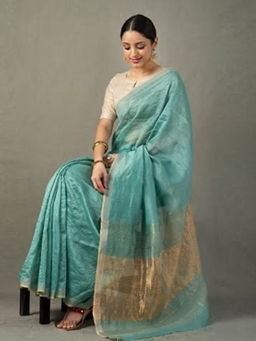 Fabindia - Linen Silk Woven Sari