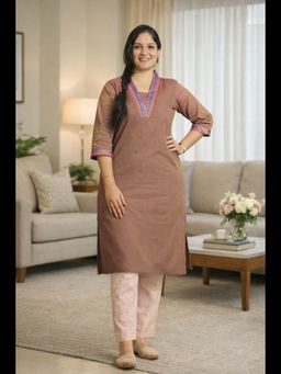 Stree Basics - Women Brown Woven Kurta