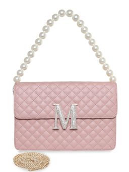 ESBEDA - Peach Personalized Alphabet M Turtle Quilted Handbag for Women